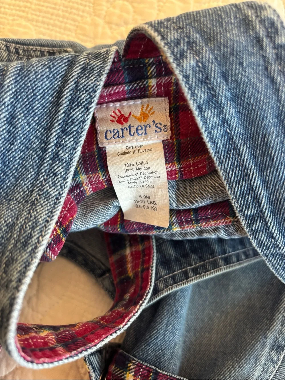 Vintage Carters Denim Apple Overalls for Kids - Blue